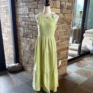 DKNY Green Sleeveless Halter Maxi Sundress